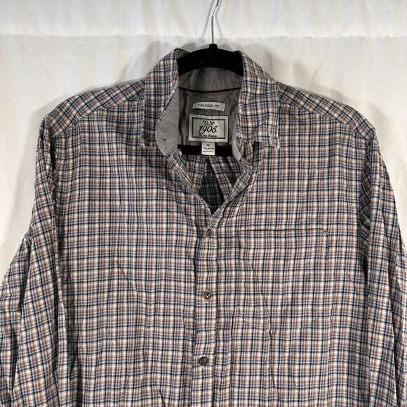 Jos A Bank Shirt Men's Medium Plaid Button Up Long Sleeve Tailored Fit Cotton - Picture 2 of 7